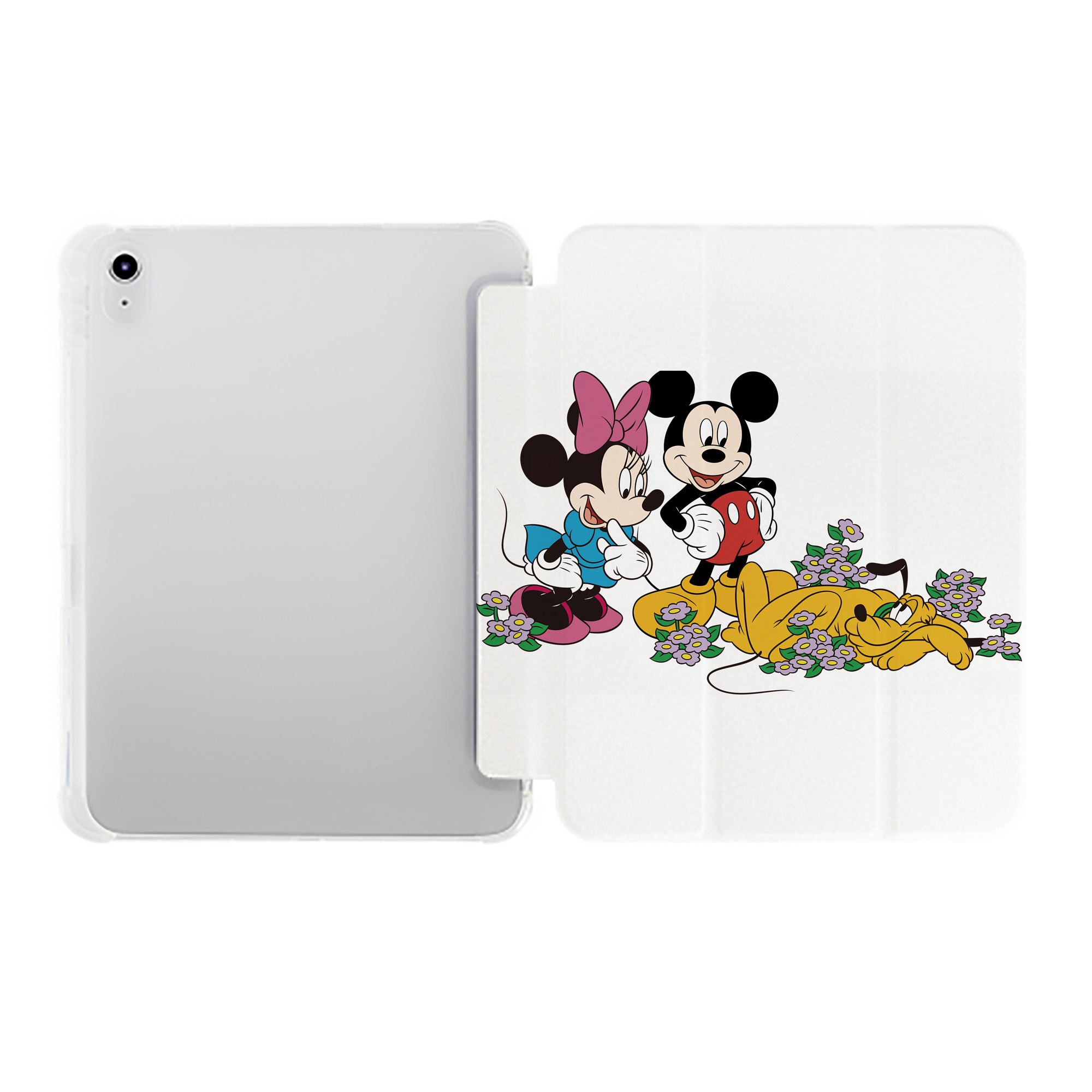 （画像用） ミッキーマウス Mickey Mouse IPad ケース ペン収納付き 三つ折りスタンド PUレザー×シリコン 対応機種9.5/10.5/10.9インチ